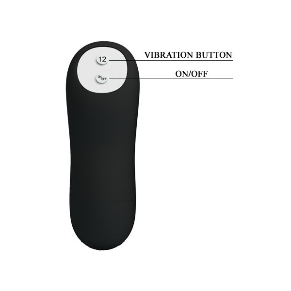 Pretty Love Vibrating Bead Butt Plug Black