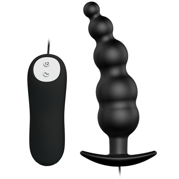 Pretty Love Vibrating Bead Butt Plug Black