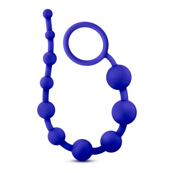 Luxe Silicone 10 Beads Indigo Blue