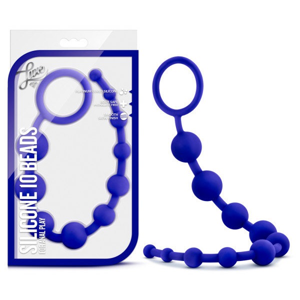 Luxe Silicone 10 Beads Indigo Blue