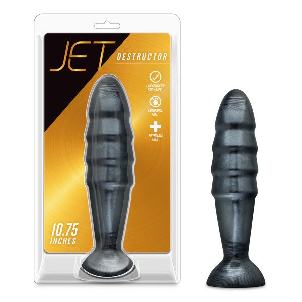 Jet Destructor Carbon Metallic Black Butt Plug