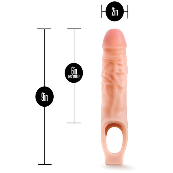 PERFORMANCE PLUS 9IN SILICONE COCK SHEATH PENIS EXTENDER VANILLA