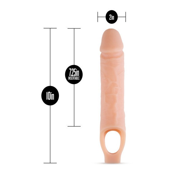 PERFORMANCE PLUS 10IN SILICONE COCK SHEATH PENIS EXTENDER VANILLA