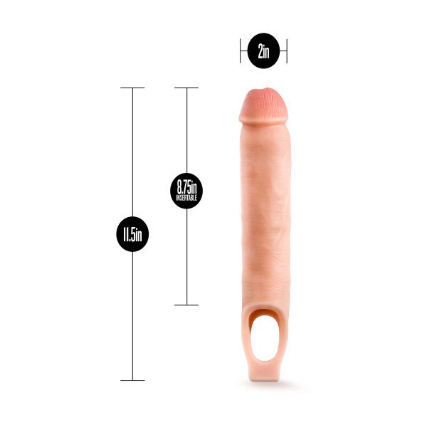 PERFORMANCE PLUS 11.5IN SILICONE COCK SHEATH PENIS EXTENDER VANILLA