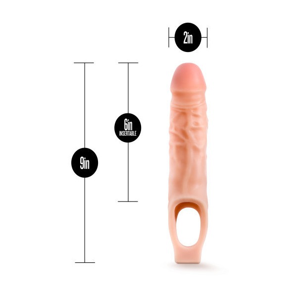 PERFORMANCE 9IN COCK SHEATH PENIS EXTENDER VANILLA