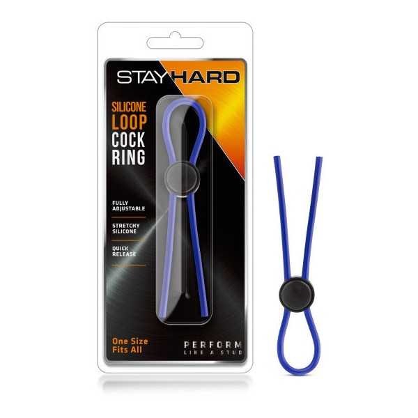 Stay Hard Silicone Loop Cock Ring Blue