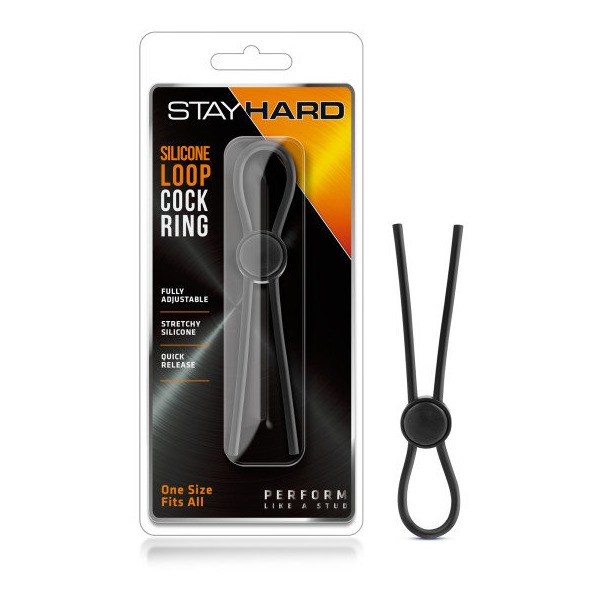 Stay Hard Silicone Loop Cock Ring Black