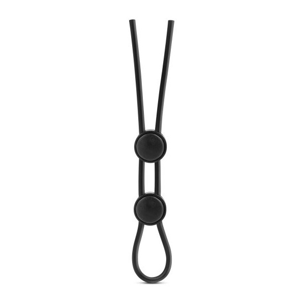 Stay Hard Silicone Double Loop Cock Ring Black