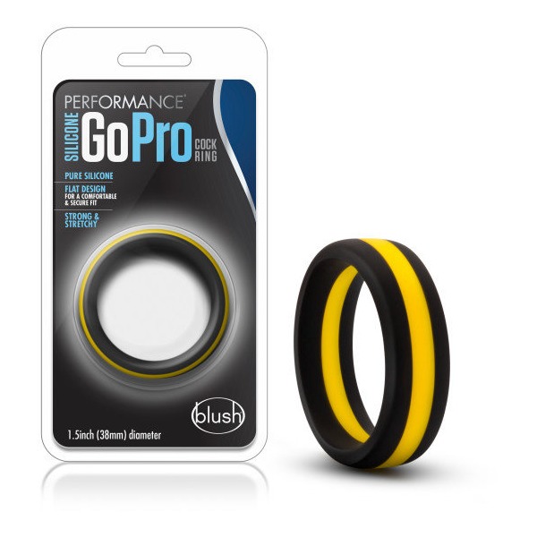 PERFORMANCE SILICONE GO PRO COCK RING BLACK/GOLD/BLACK