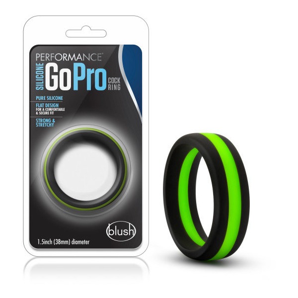 PERFORMANCE SILICONE GO PRO COCK RING BLACK/GREEN/BLACK