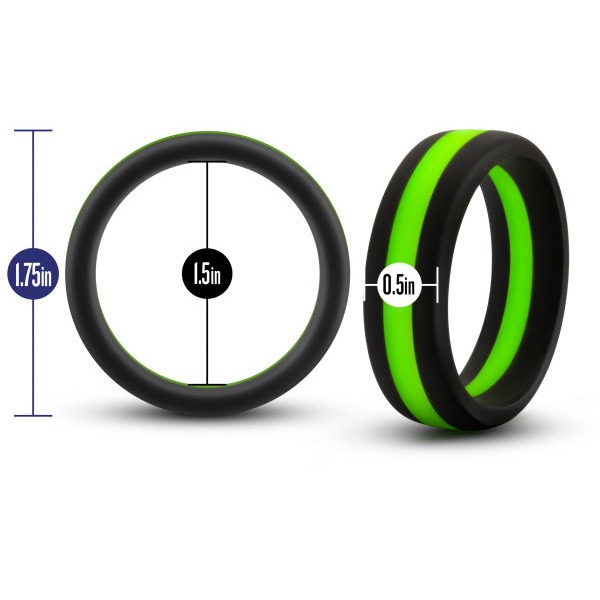 PERFORMANCE SILICONE GO PRO COCK RING BLACK/GREEN/BLACK