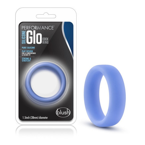 Performance Silicone Glo Cock Ring Blue Glow