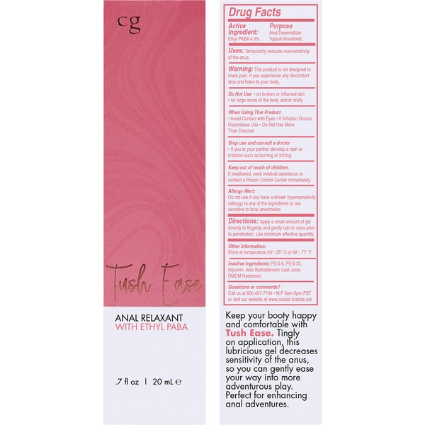 CGC TUSH EASE ANAL RELAXANT W/ BENZOCAINE .7 FL OZ