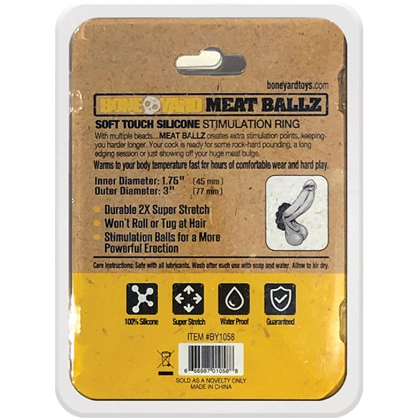 BONEYARD MEAT BALLZ 45MM COCK RING BLACK