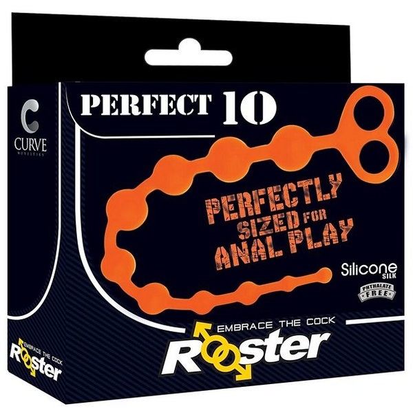 Rooster Perfect 10 Orange Anal Beads