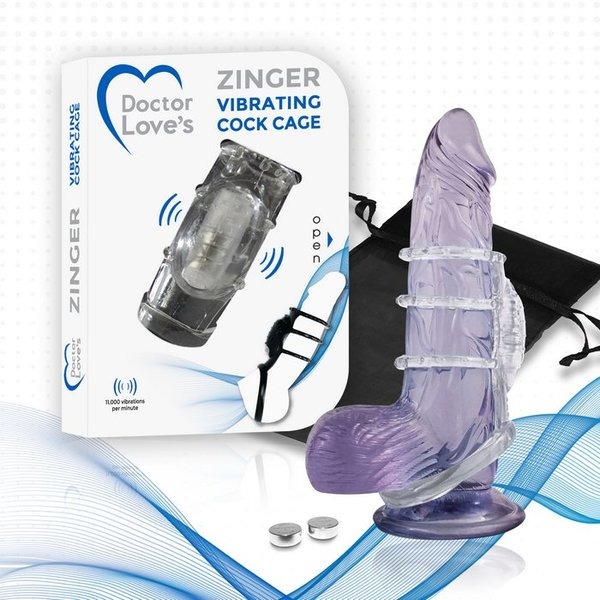 Doctor Love Zinger Vibrating Cock Cage Clear