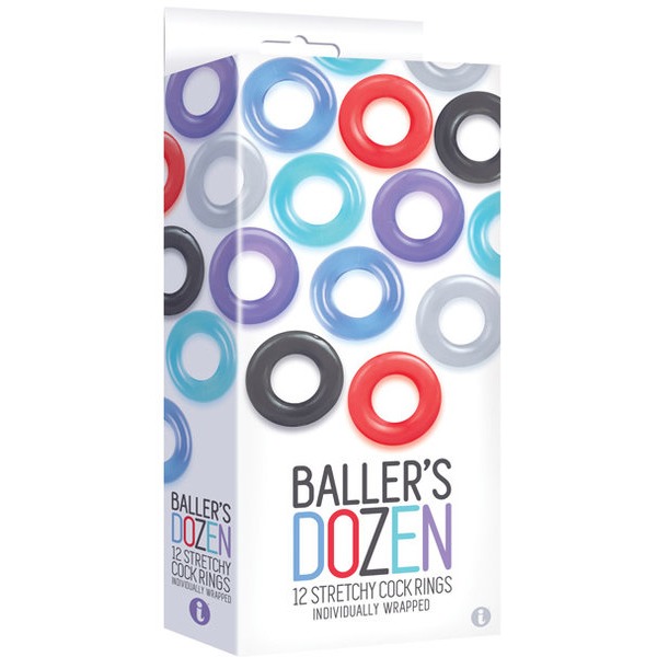 9's Baller's Dozen 12pc Tpe Cock Ring Set