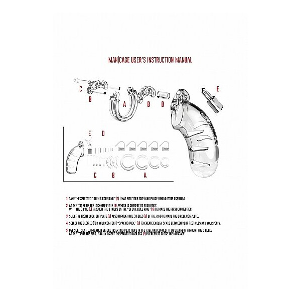 MANCAGE CHASTITY 4.5IN TRANSPARENT MODEL 04