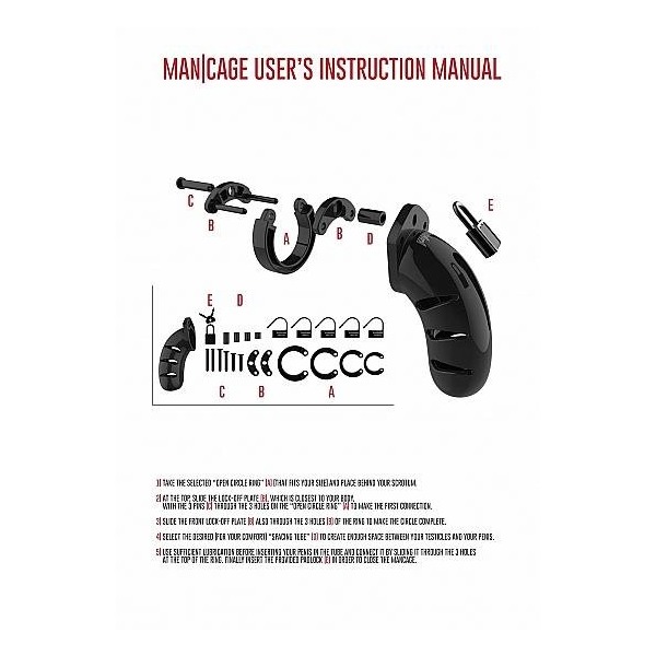 MANCAGE CHASTITY 3.1IN COCK CAGE SILICONE MODEL 07 BLACK