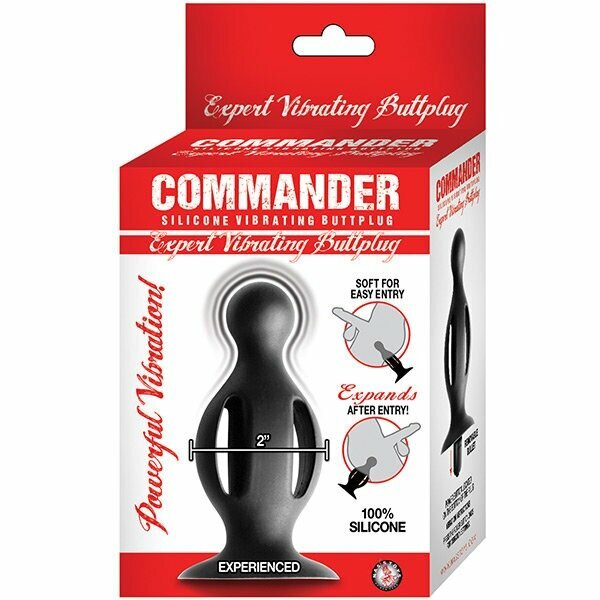COMMANDER EXPERT VIBRATING BUTT PLUG BLACK