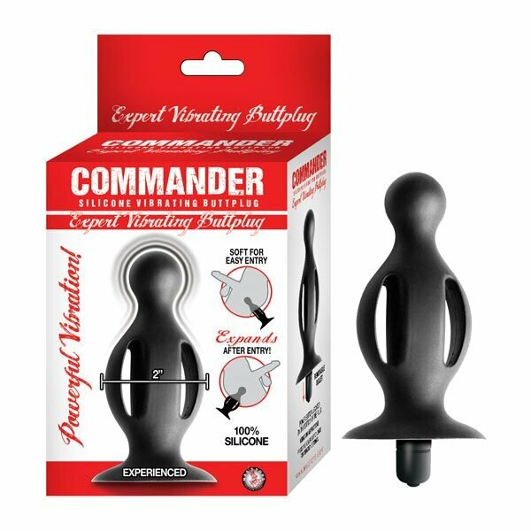 COMMANDER EXPERT VIBRATING BUTT PLUG BLACK