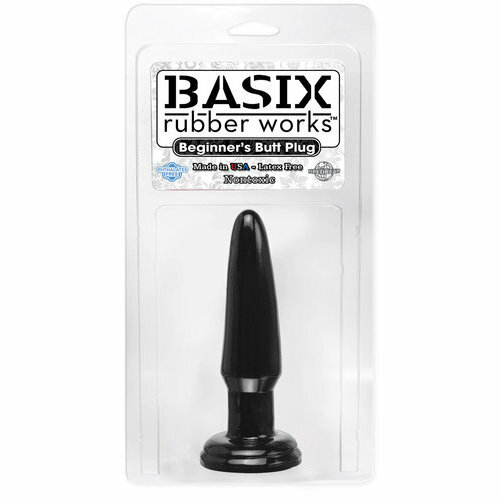 Basix Rubber Works 3.5in Beginner Butt Plug Black