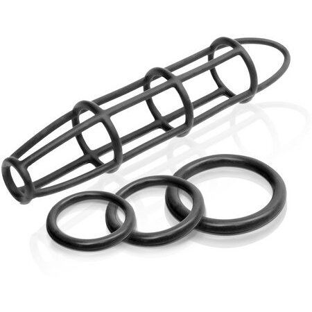 Fetish Fantasy Elite Cockcage & Ring Set Black