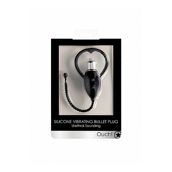 URETHRAL SOUNDING VIBRATING BULLET PLUG BLACK