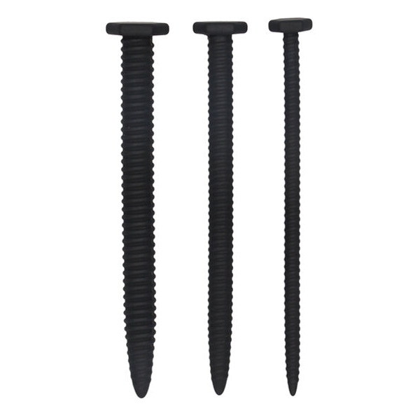 SILICONE SCREW PLUG SET URETHRAL SOUNDING BLACK