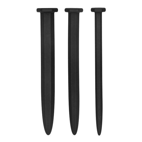 SILICONE RUGGED NAIL PLUG SET URETHRAL SOUNDING BLACK