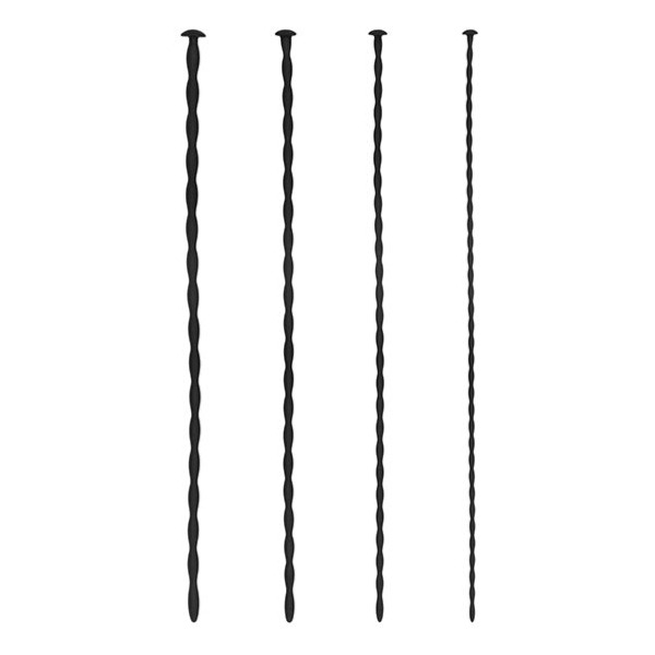 SILICONE SPIRAL SCREW PLUG SET BEGINNER URETHRAL SOUNDING BLACK