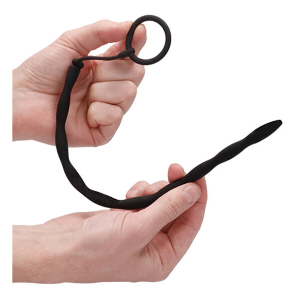 SILICONE PLUG & COCK RING SET URETHRAL SOUNDING BLACK