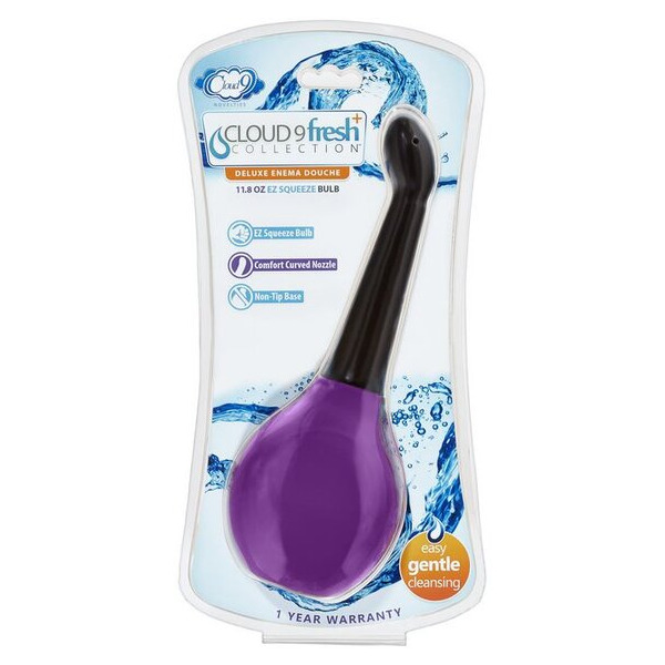 Cloud 9 Fresh + Deluxe Anal Soft Tip Enema Douche 11.8 Oz W/ Ez Squeeze Bulb