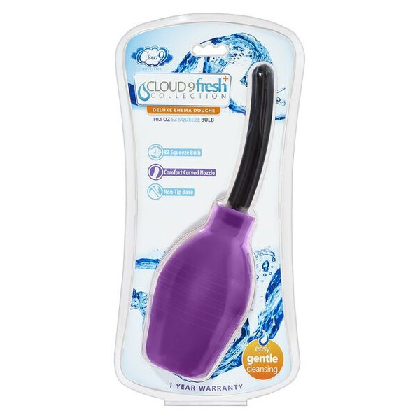 Cloud 9 Fresh + Deluxe Anal Soft Tip Enema Douche 10.1 Oz W/ Ez Squeeze Bulb