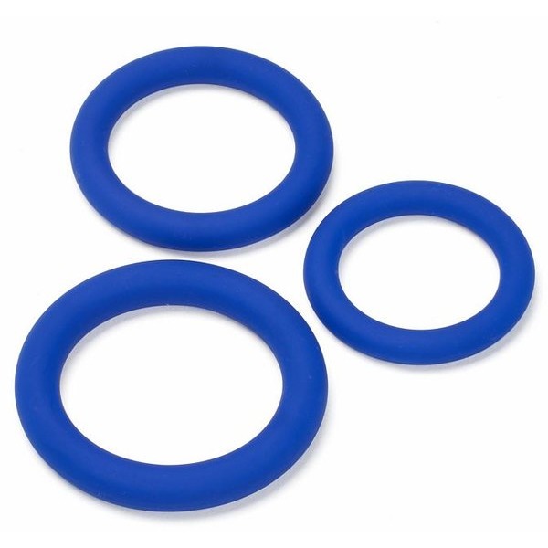 Cloud 9 Pro Sensual Silicone Cock Ring 3 Pack Blue