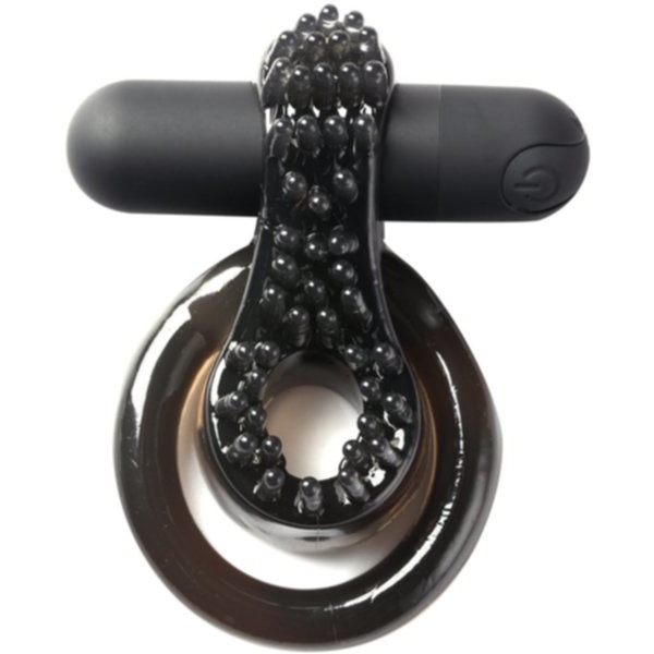 Jagger Rechargeable Vibrating Cock Ring Black Sleeve