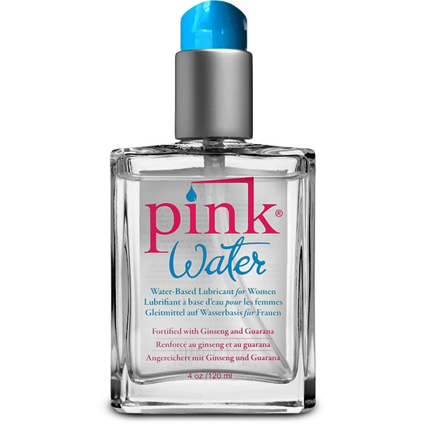 PINK WATER 4 OZ GLASS BOTTLE W/ PUMP