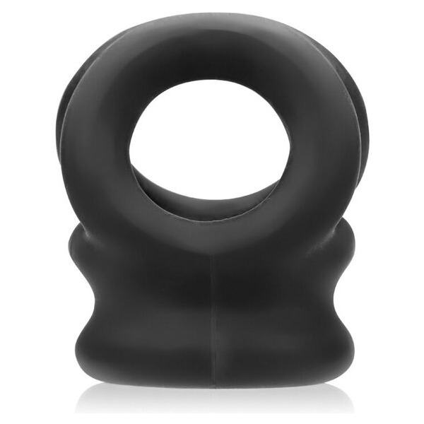 Tri Squeeze Cocksling Ball Stretcher Oxballs Silicone Tpr Blend Black Ice