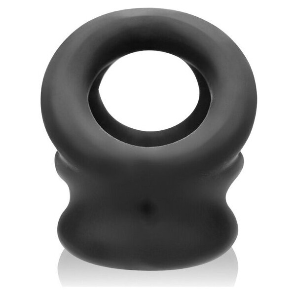 Tri Squeeze Cocksling Ball Stretcher Oxballs Silicone Tpr Blend Black Ice