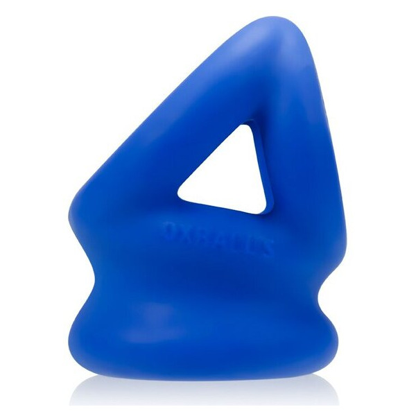 Tri Squeeze Cocksling Ball Stretcher Oxballs Silicone Tpr Blend Cobalt Ice