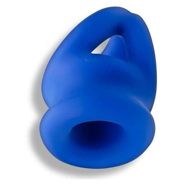 Tri Squeeze Cocksling Ball Stretcher Oxballs Silicone Tpr Blend Cobalt Ice
