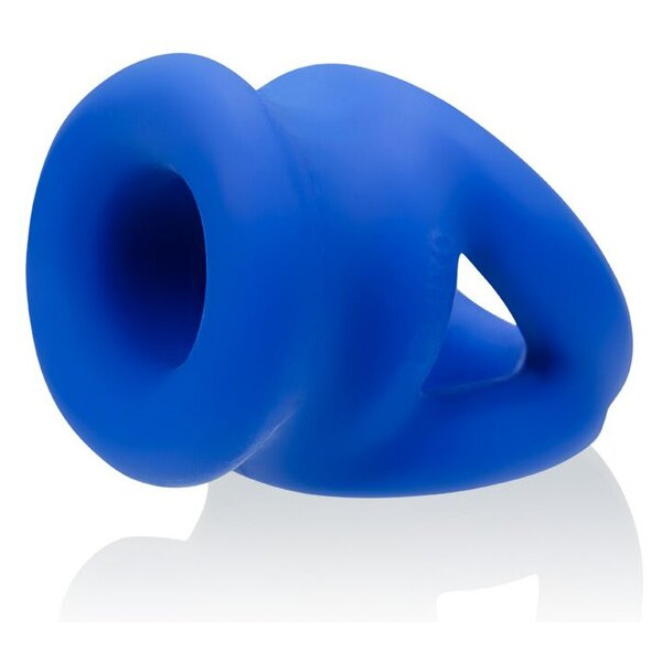 Tri Squeeze Cocksling Ball Stretcher Oxballs Silicone Tpr Blend Cobalt Ice